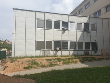 Demolice budovy konstrukčního systému „KORD“ Blansko